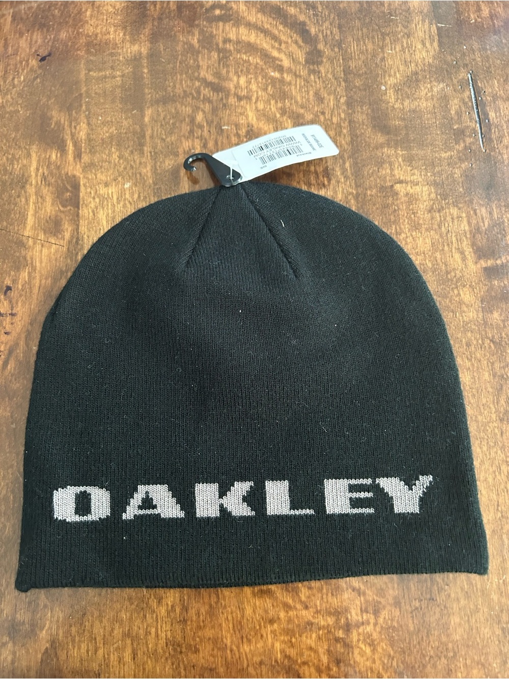 Oakley Kids Black Beanie with White Logo
